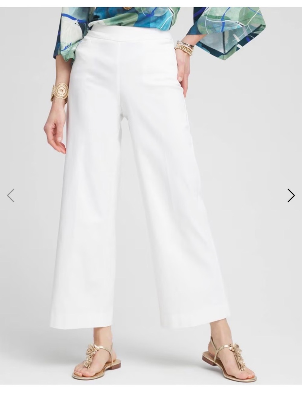 Chico's Navy Cropped Brigitte Wide-Leg Pants - Picture 3 of 4